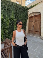 Beyaz Halter Basic Bodysuit