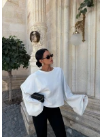 Beyaz İspanyol Kol Basic Sweat