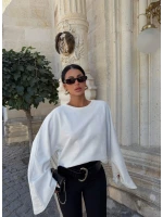 Beyaz İspanyol Kol Basic Sweat