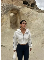 Beyaz Nyc Korseli Fermuarlı Sweat