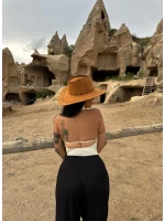 Beyaz Terra Halter Yaka Bluz