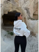 Beyaz Vibes Sırt Baskı Sweat