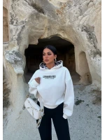 Beyaz Vibes Sırt Baskı Sweat