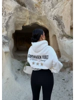 Beyaz Vibes Sırt Baskı Sweat