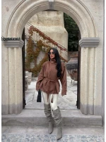 Camel Loren Kemerli Süet Ceket