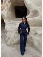 Çift Fermuarlı Denim Takım
