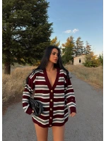 Çizgili Kolej Triko Hırka