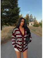 Çizgili Kolej Triko Hırka