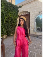 Çizgili Peplum Takım