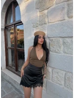 Dantelli Saten Şort Etek