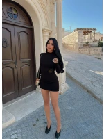 Dik Yaka Çelik Triko Elbise