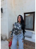 Dik Yaka Dalgıç Kamuflaj Crop