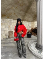 Dökümlü Leopar Palazzo Pantolon