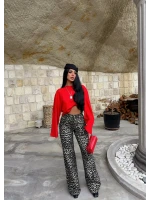 Dökümlü Leopar Palazzo Pantolon