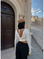 Ekru Sırt Degaje Basic Crop