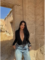 Fermuarlı Dik Yaka Bodysuit