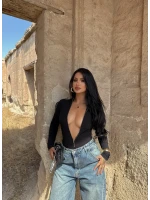Fermuarlı Dik Yaka Bodysuit