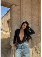 Fermuarlı Dik Yaka Bodysuit