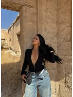 Fermuarlı Dik Yaka Bodysuit
