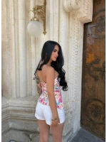 Flowers Denim Straplez