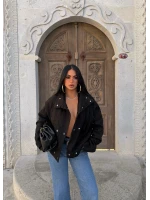Gabardin Nakışlı Ceket