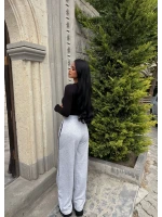 Gri Ara Biyeli Paça Lastik Eşofman
