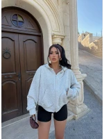 Gri Kapşonlu Kanguru Cep Hoodie
