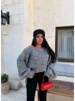 Gri Miora Çift Yönlü Fiyonk Triko