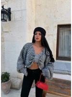 Gri Miora Çift Yönlü Fiyonk Triko