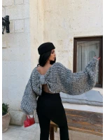 Gri Miora Çift Yönlü Fiyonk Triko