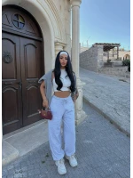 Gri Yüksek Bel Basic Jogger Eşofman