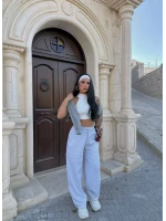 Gri Yüksek Bel Basic Jogger Eşofman