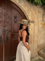 Kahve Çift Askılı Aksesuarlı Crop