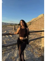 Kahve Etek Büstiyer Gipeli İkili Takım