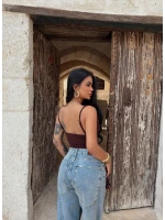 Kahve Güpürlü Sandy Bralet