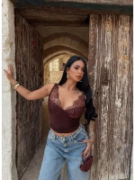 Kahve Güpürlü Sandy Bralet