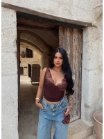 Kahve Güpürlü Sandy Bralet