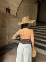 Kahve Puantiyeli Kat Kat Bluz