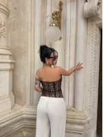 Kahve Slay Lace Korse
