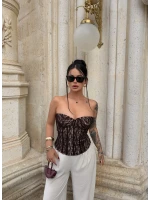 Kahve Slay Lace Korse