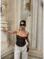 Kahve Slay Lace Korse