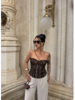 Kahve Slay Lace Korse