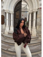 Kahve Vera Balon Kollu Bomber Ceket