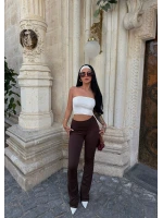 Kahve Yüksek Bel İspanyol Belize Tayt