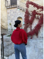 Kırmızı Bolerolu Triko İkili Takım