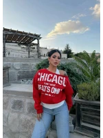 Kırmızı Chicago İki Parça Sweat