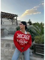 Kırmızı Chicago İki Parça Sweat