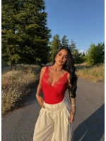 Kırmızı Güpürlü Sandy Bralet