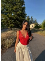 Kırmızı Güpürlü Sandy Bralet