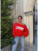 Kırmızı London Kayık Yaka Sweat